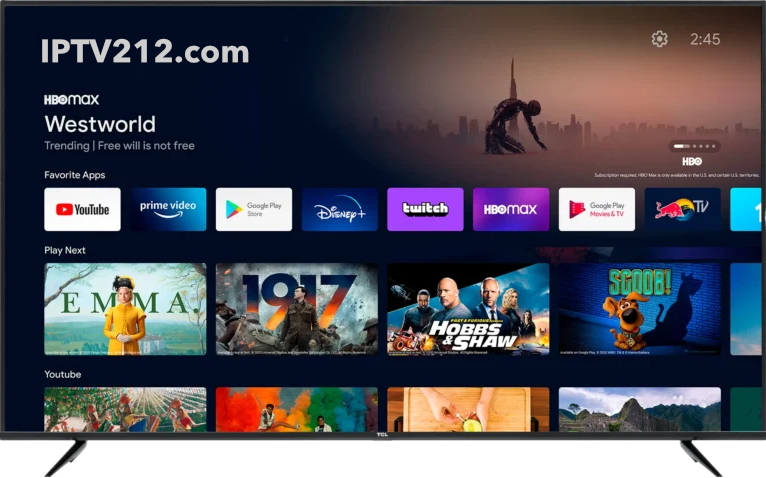IPTV212 sur Smart TV avec chaines marocaines, arabes et francaises